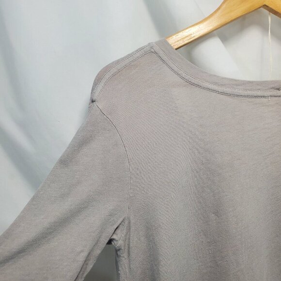 Free People Tunic Tee Short Sleeve USA light Grey Cotton Oversized Boho M (A-10) - Picture 4 of 9